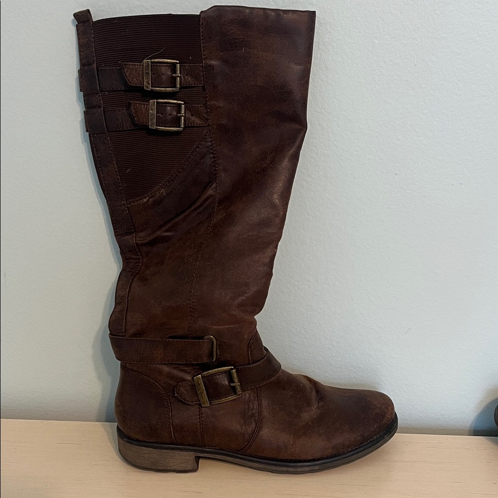 Bare Trap Brown Leather Heeled Boots - Picture 4 of 6
